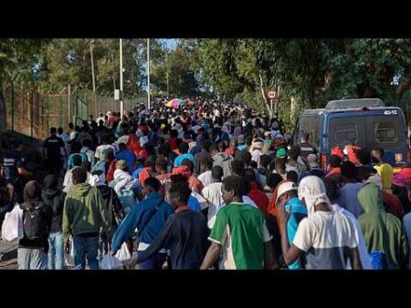 Spanish authorities begin relocating migrants from Ceuta beach to temporary shelters