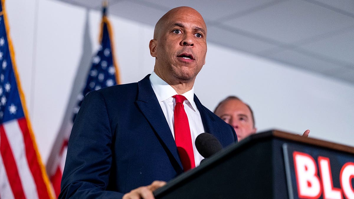 Cory Booker at podium