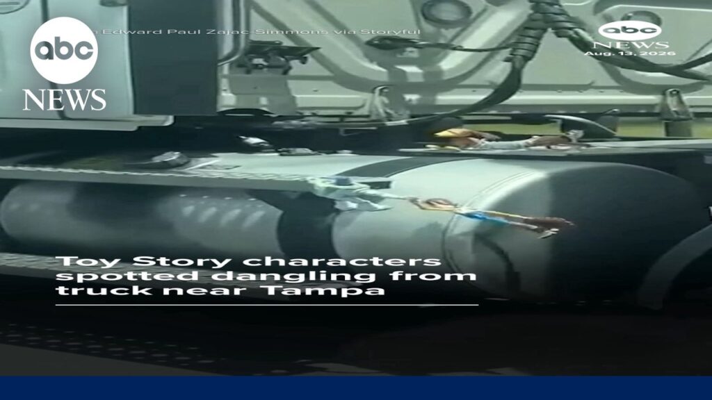 Toy Story characters spotted dangling from truck near Tampa