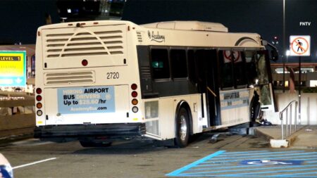Newark airport shuttle bus slams into concrete barrier, injuring 13