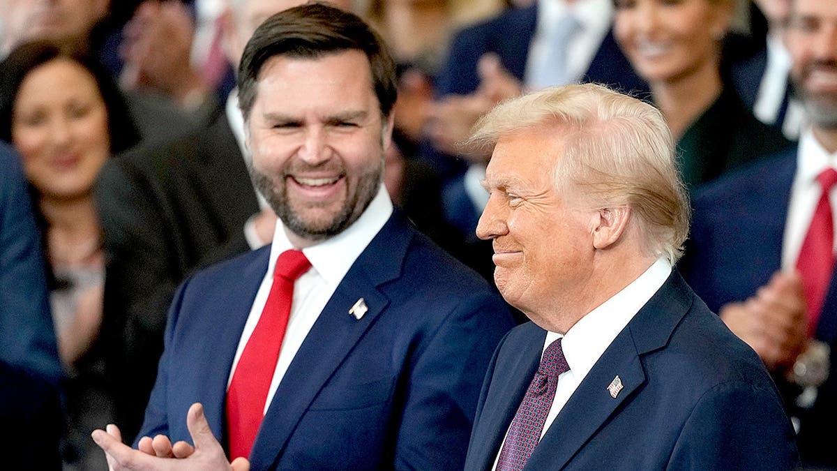 Donald Trump and JD Vance attend presidential inauguration ceremony.