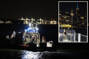 Boat overturns off Liberty Island coast; woman and child in critical condition Boat overturns off Liberty Island coast; woman and child in critical condition