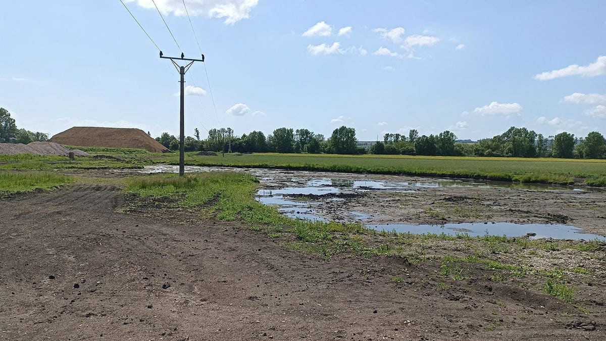View of floodplain where objects were found