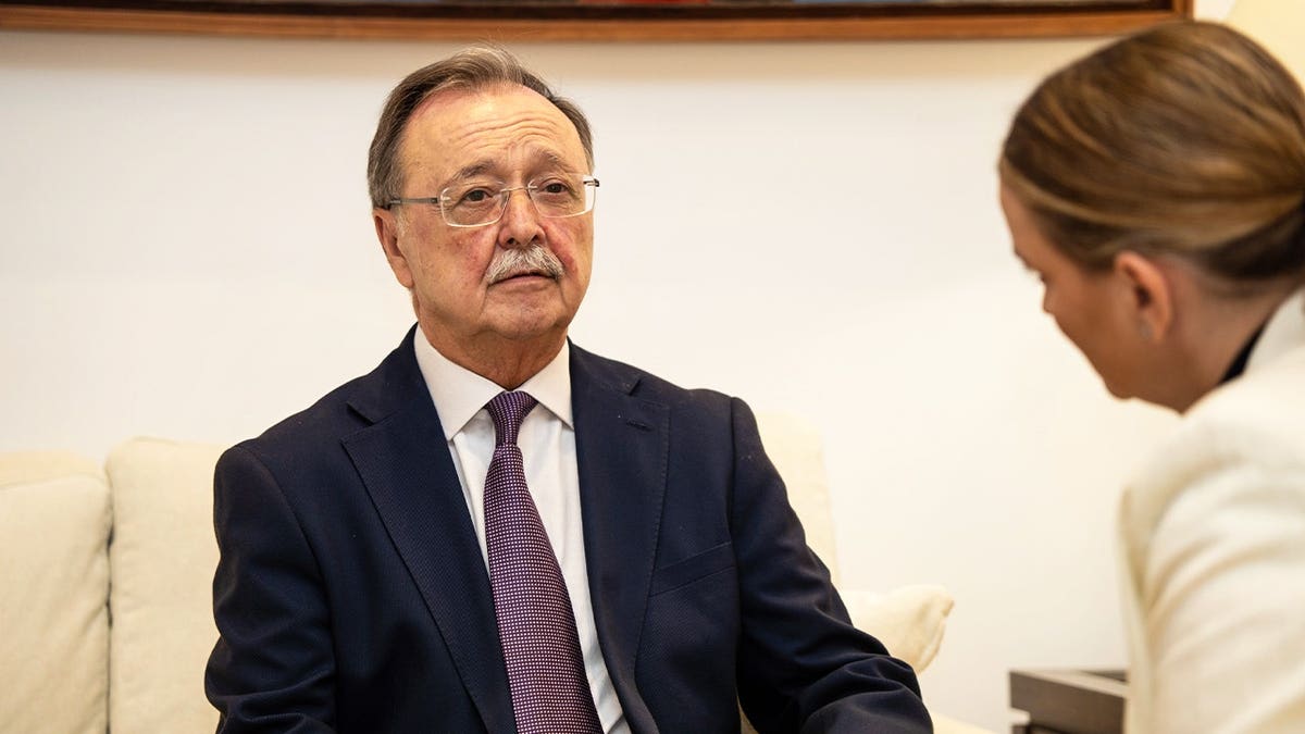 The President Ceuta, Juan Jesus Vivas, during a meeting at the Consolat de Mar on 6 August 2026 in Palma, Balearic Islands, Spain. The meeting takes place just one week after the unprecedented migration crisis at the border between Ceuta and Morocco, during which some 72,000 migrants crossed the border, causing a serious public health emergency.