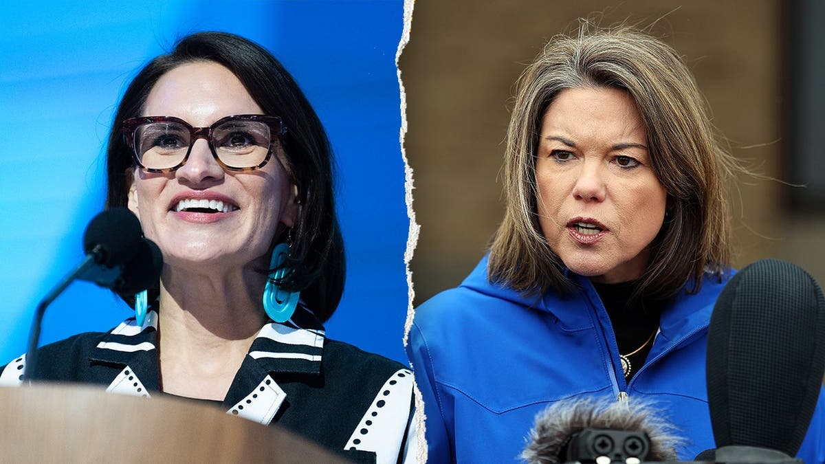 Peggy Flannagan, left, pictured alongside Angie Craig, D-Minn., right.