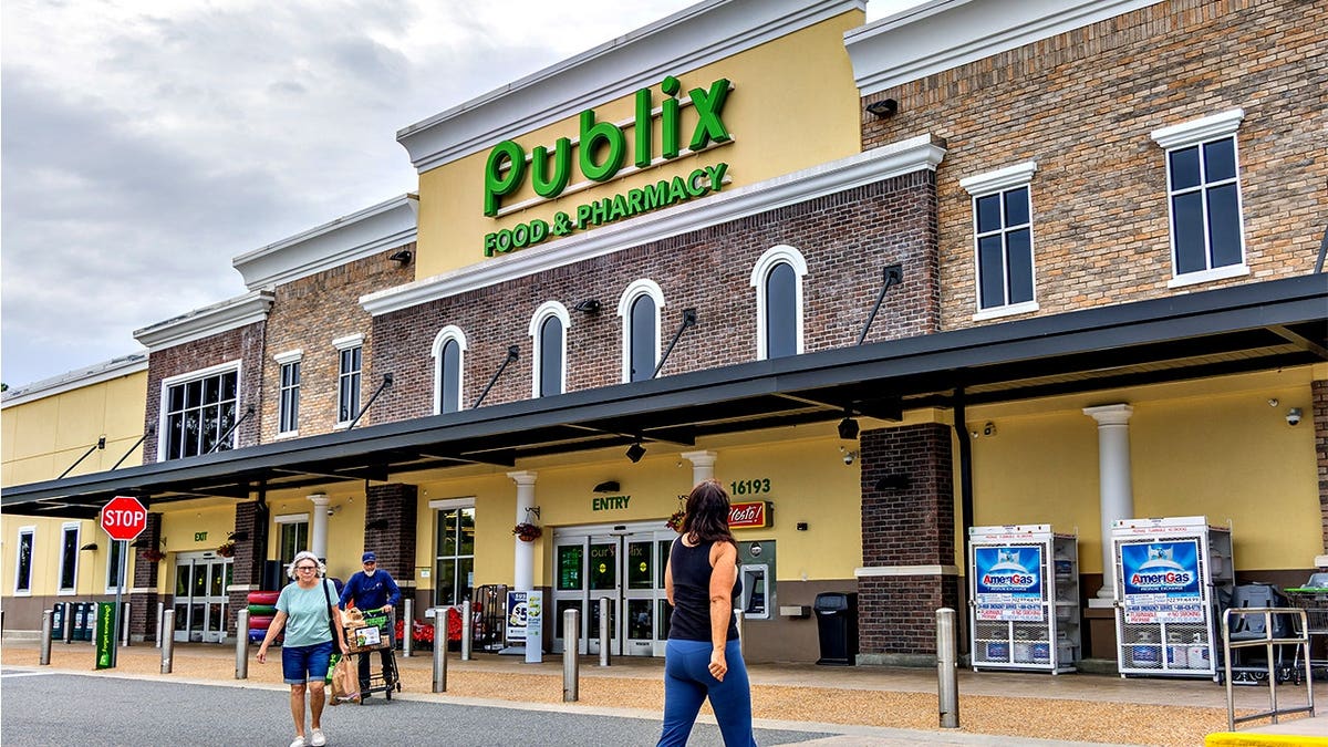 Shoppers outside Florida Publix