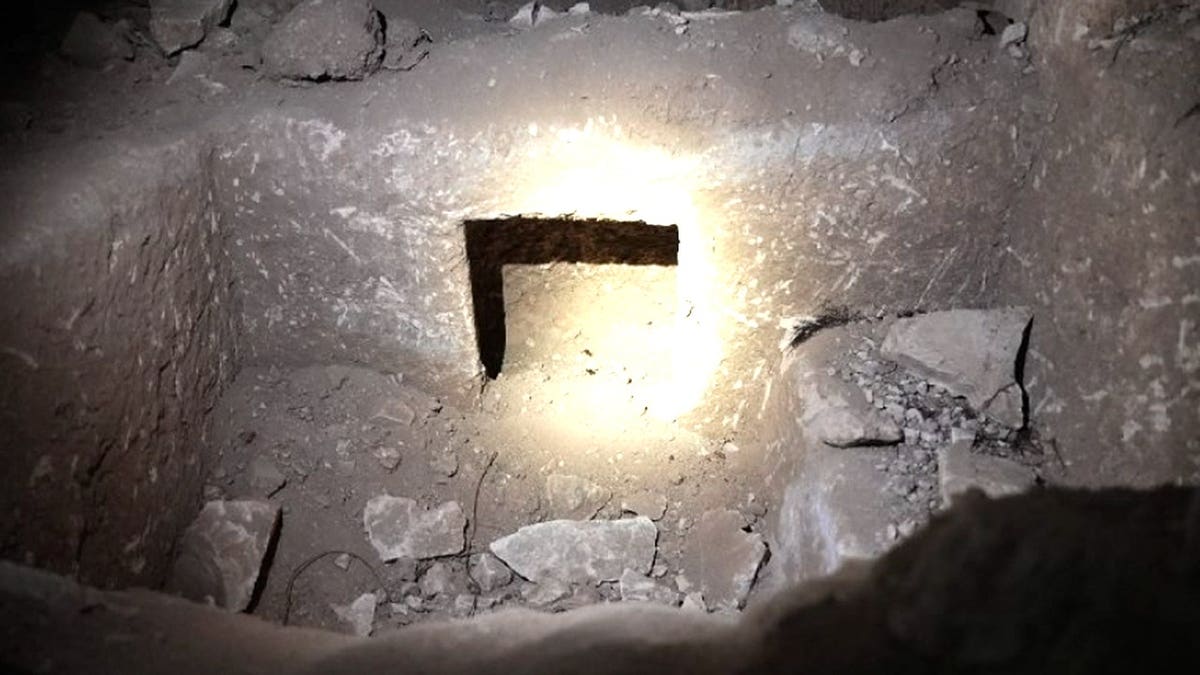 View of small opening in ancient Israeli cave