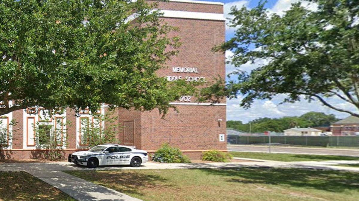 Exterior of Memorial Middle School in Tampa, Florida, where Christian Schneider worked as a teacher