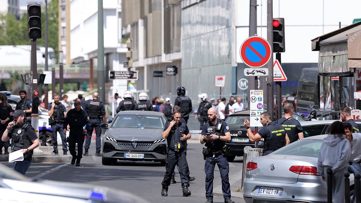 Paris police at a stabbing attack