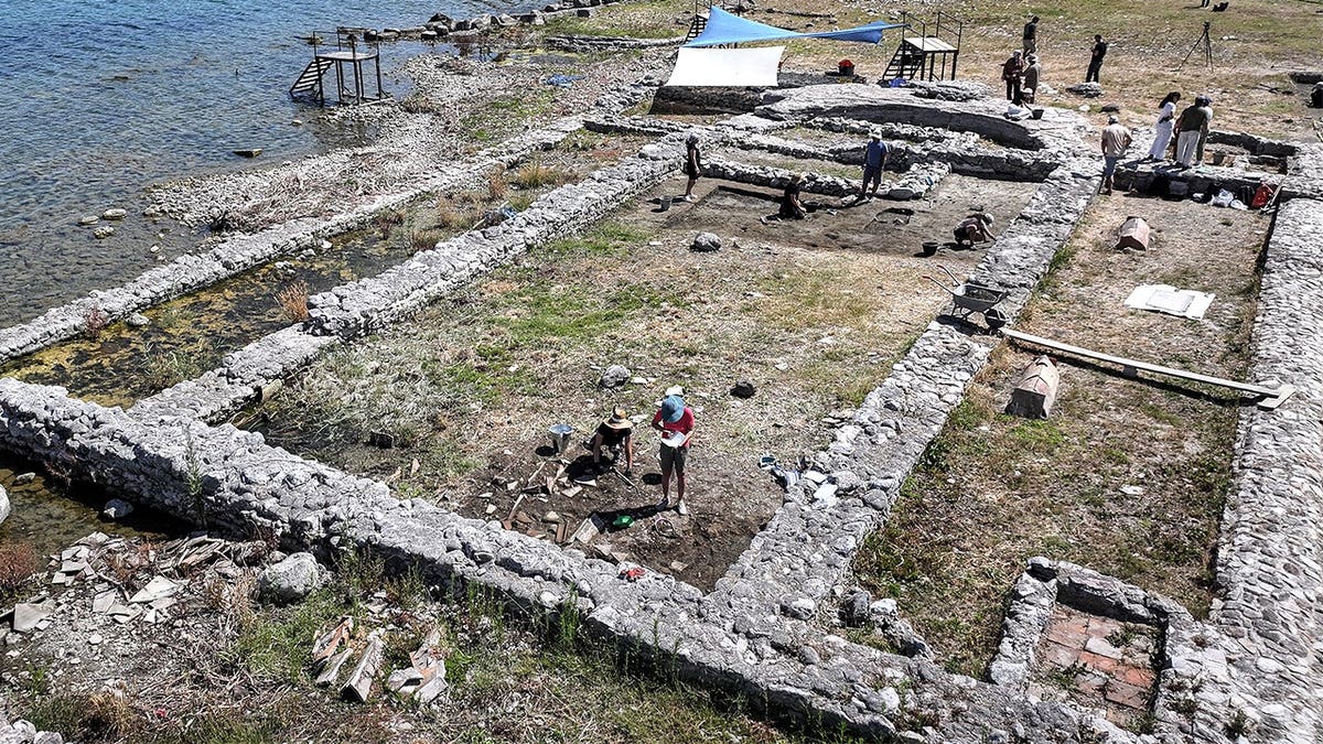 Aerial view of excavation site