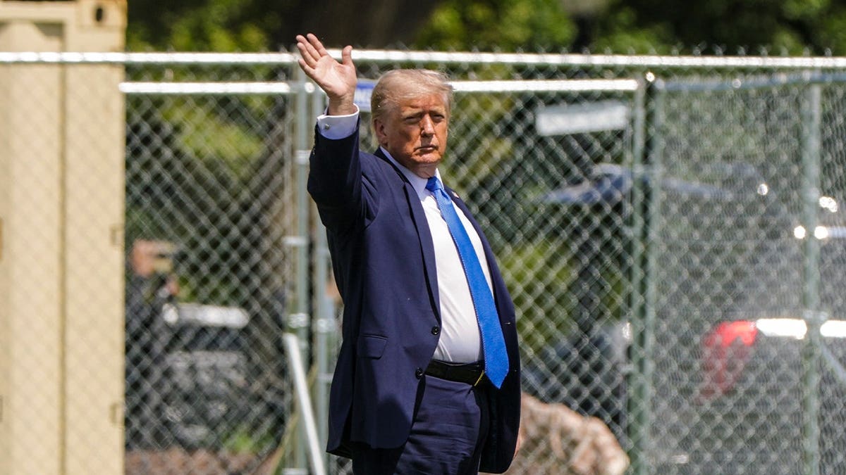 U.S. President Donald Trump waves as he walks to board Marine One en route to Joint Base Andrews from the Ellipse near the White House on August 04, 2026 in Washington, DC. Trump is traveling to Los Angeles to attend a RNC fund raising event and then onto Las Vegas for a rally on August 5th.