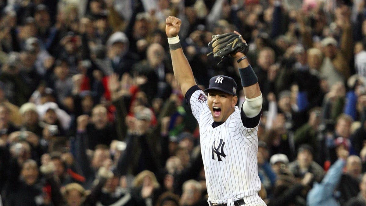 Alex Rodriguez celebrates after the Yankees' 7-3 win against the Phillies.