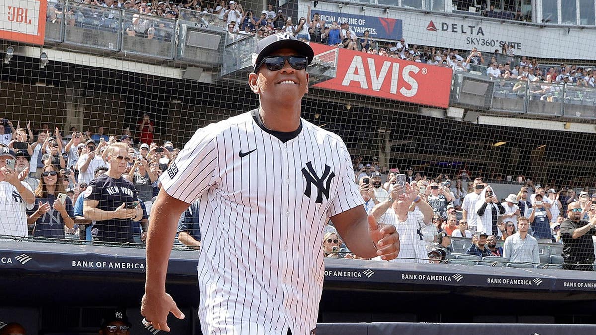 Alex Rodriguez attends Yankees Old Timer's Day at Yankee Stadium.