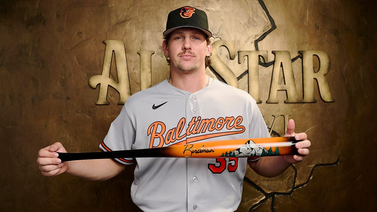 Adley Rutschman poses for a photo during the 2026 All-Star player photoshoot.