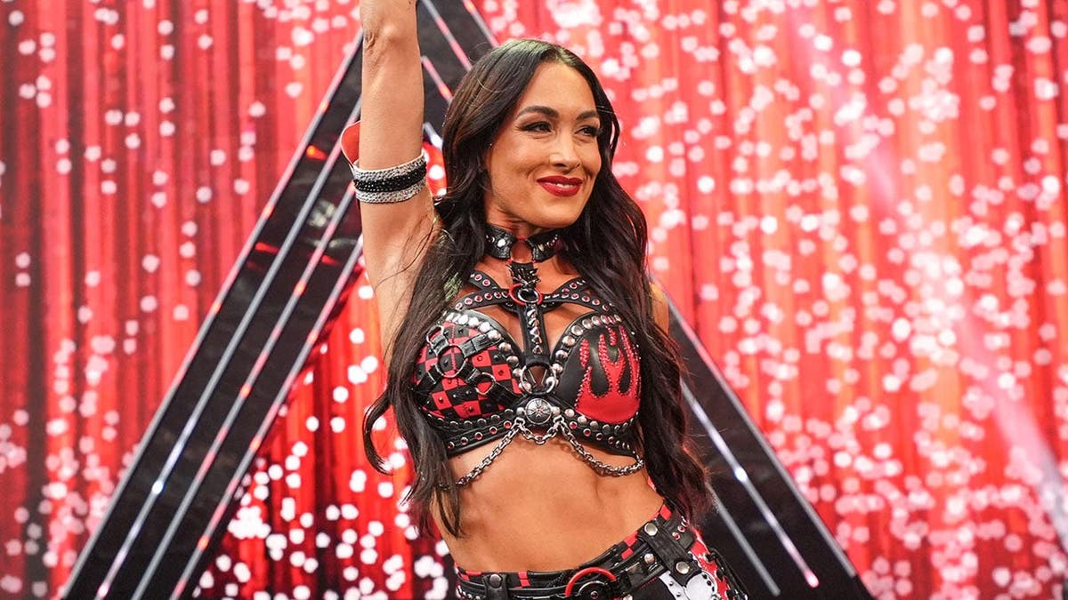 Brie Bella makes her entrance at U.S. Bank Stadium during SummerSlam.
