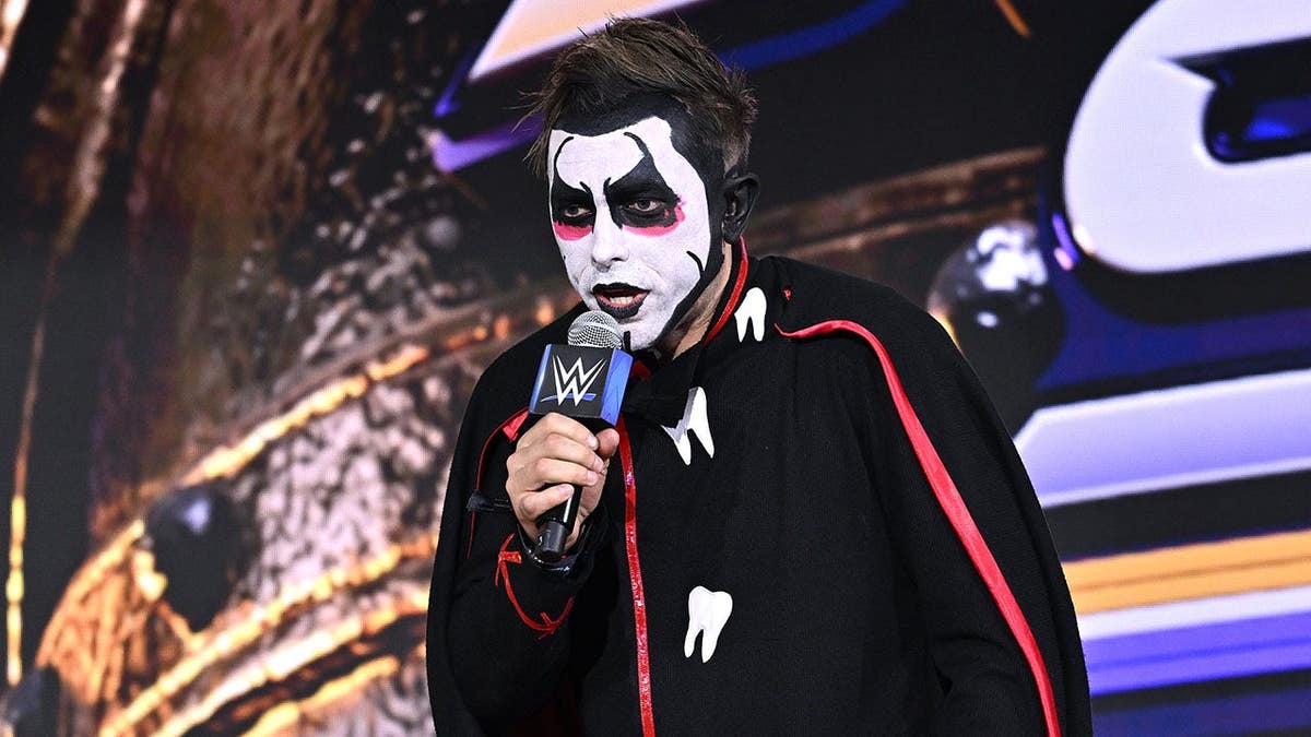 Danhausen speaks onstage during WWE Summer Slam Kickoff at Jacob Javits Center.