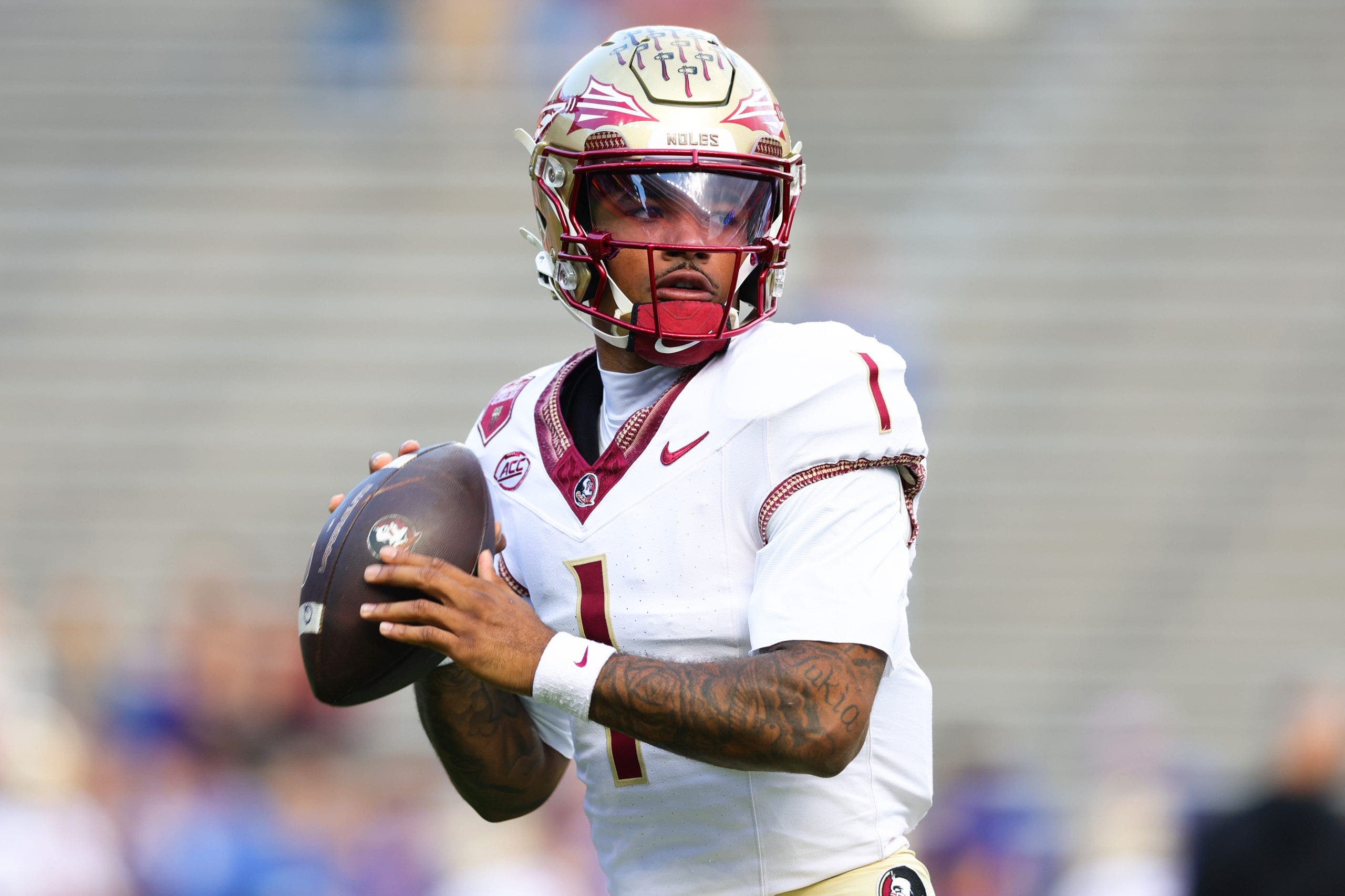Former FSU QB Thomas Castellanos is among the former college football players who could benefit from a rules loophole. (Photo by Megan Briggs/Getty Images)