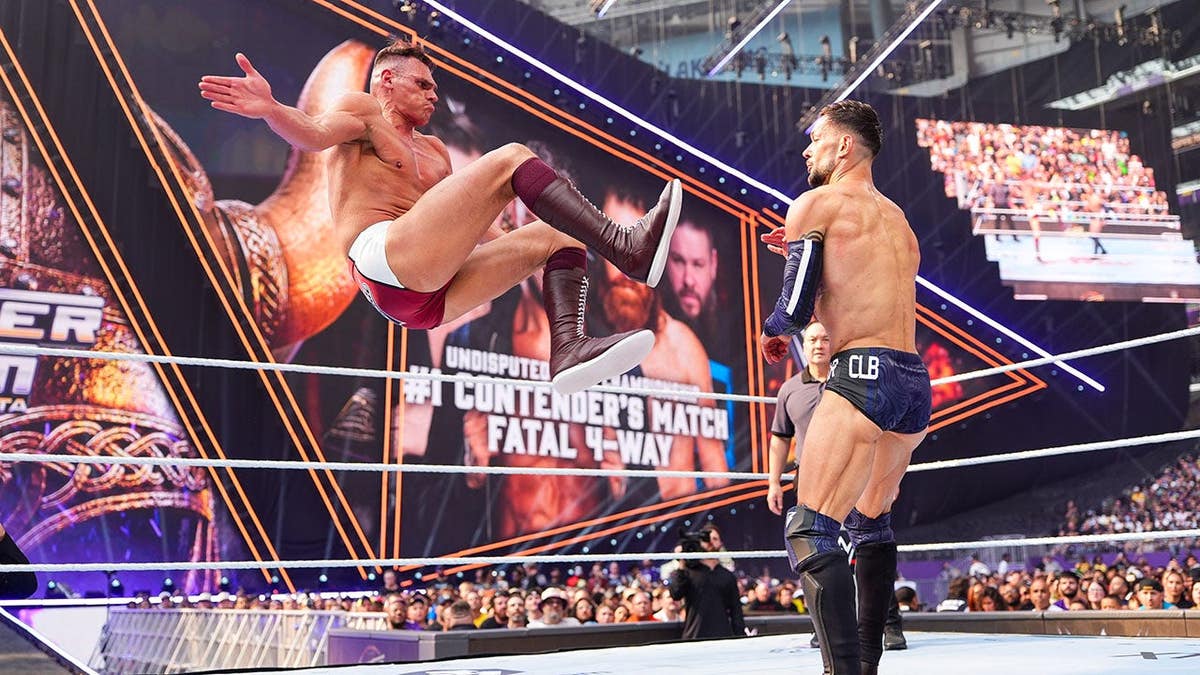 Gunther wrestles Finn Balor during SummerSlam at U.S. Bank Stadium.