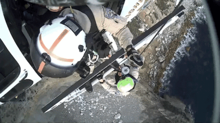 Helicopter rescue crew caught on camera saving 2 climbers trapped along popular California beach cliff