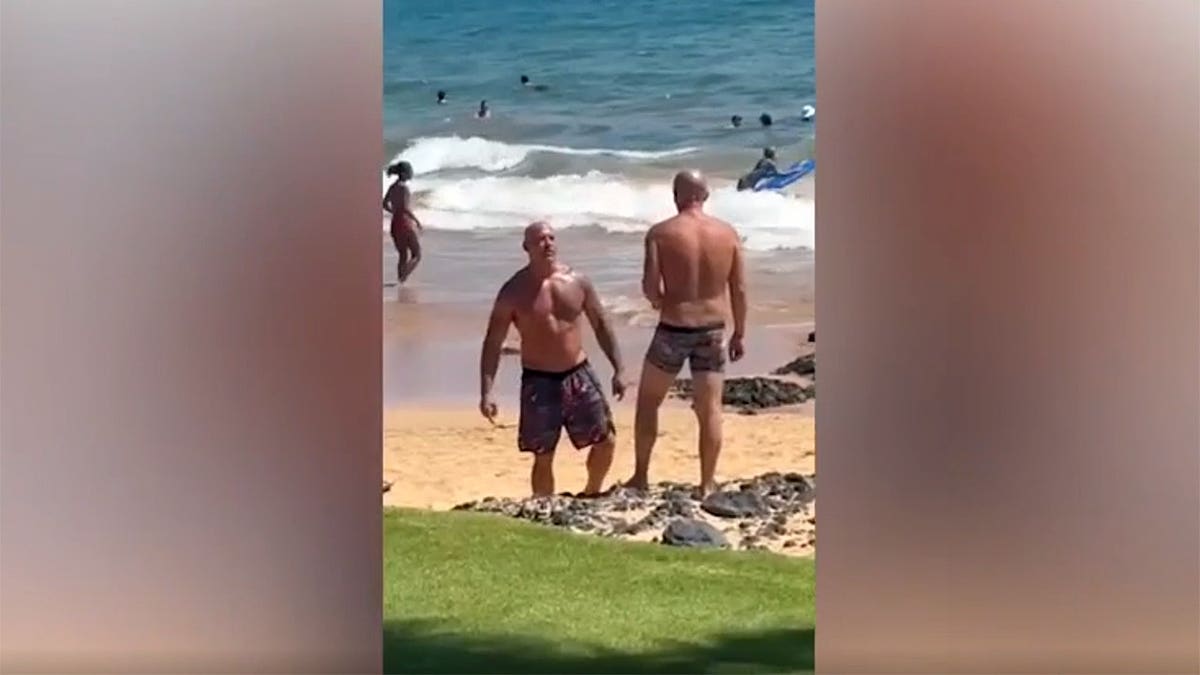 Kirill Basin confronts another man during a beach altercation at Keawakapu Beach on Maui.