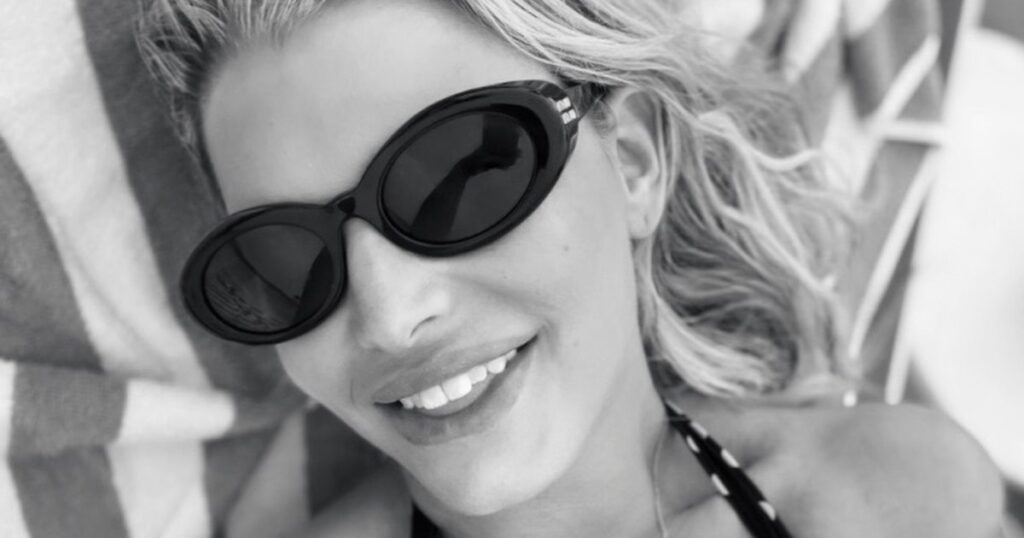 Jessica Simpson Sunbathes in Tiny Polka Dot Bikini During Luxe Turks and Caicos Vacation