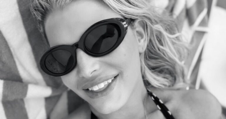 Jessica Simpson Sunbathes in Tiny Polka Dot Bikini During Luxe Turks and Caicos Vacation