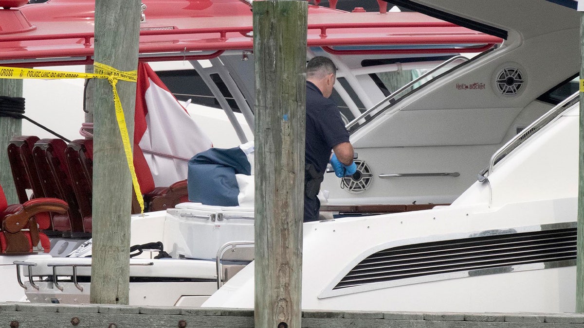 Law enforcement investigating yacht
