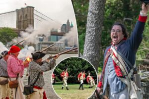 Exclusive | The Battle of Brooklyn is back! Rev War re-enactors swarm NYC streets for 250th anniversary: ‘My musket is the joy of my life’