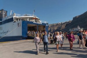 Ferry at popular island hotspot dubbed ‘the vomit comet’ as tourists battle brutal seasickness in rough weather
