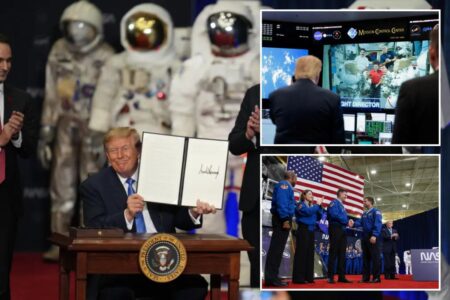 Trump unveils Space Academy to rival West Point — as ISS astronaut tells prez mustache is ‘great in microgravity’