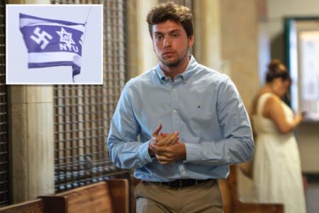NYU student accused of raising swastika flag at campus site dedicated to Jewish donor shows face in Manhattan court