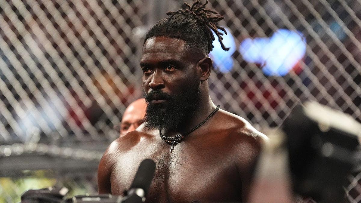 Oba Femi looks on during Monday Night RAW at Intuit Dome.