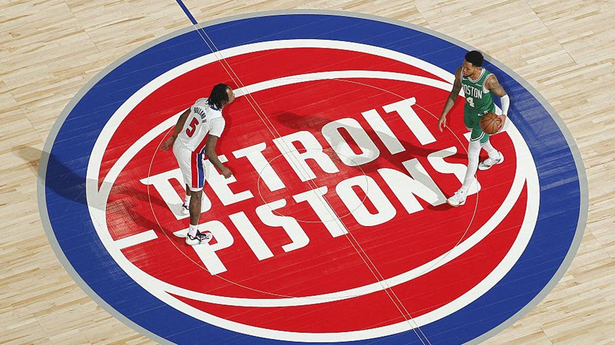 Anfernee Simons #4 of the Boston Celtics handles the ball during the game against the Detroit Pistons