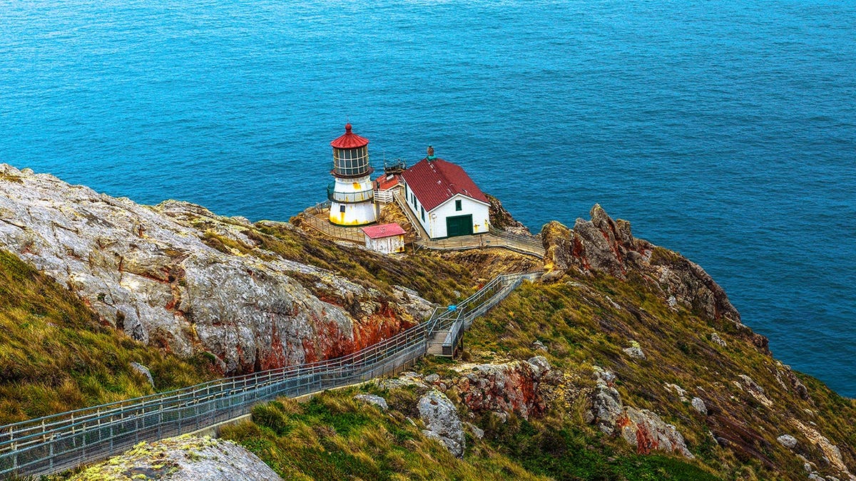 Point Reyes Lighthouse at Point Reyes National Seashore near Inverness, California.
