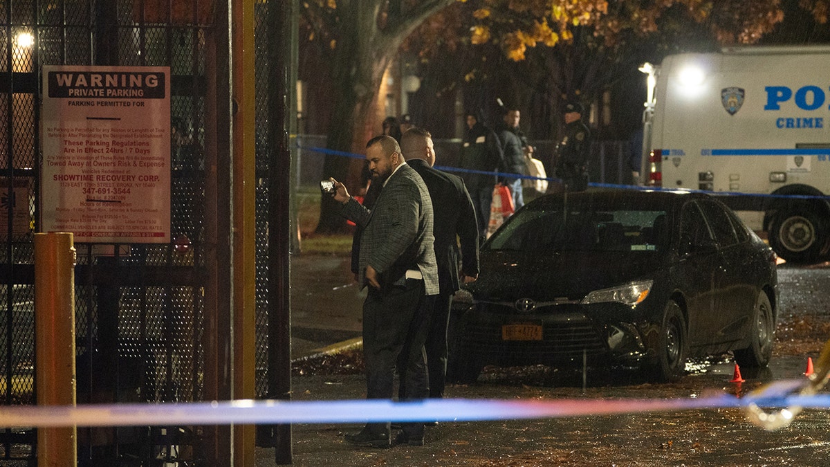 NYPD officers and detectives investigate after Chase Lackard, son of Deputy Police Commssioner of Mount Vernon was shot and wounded by police