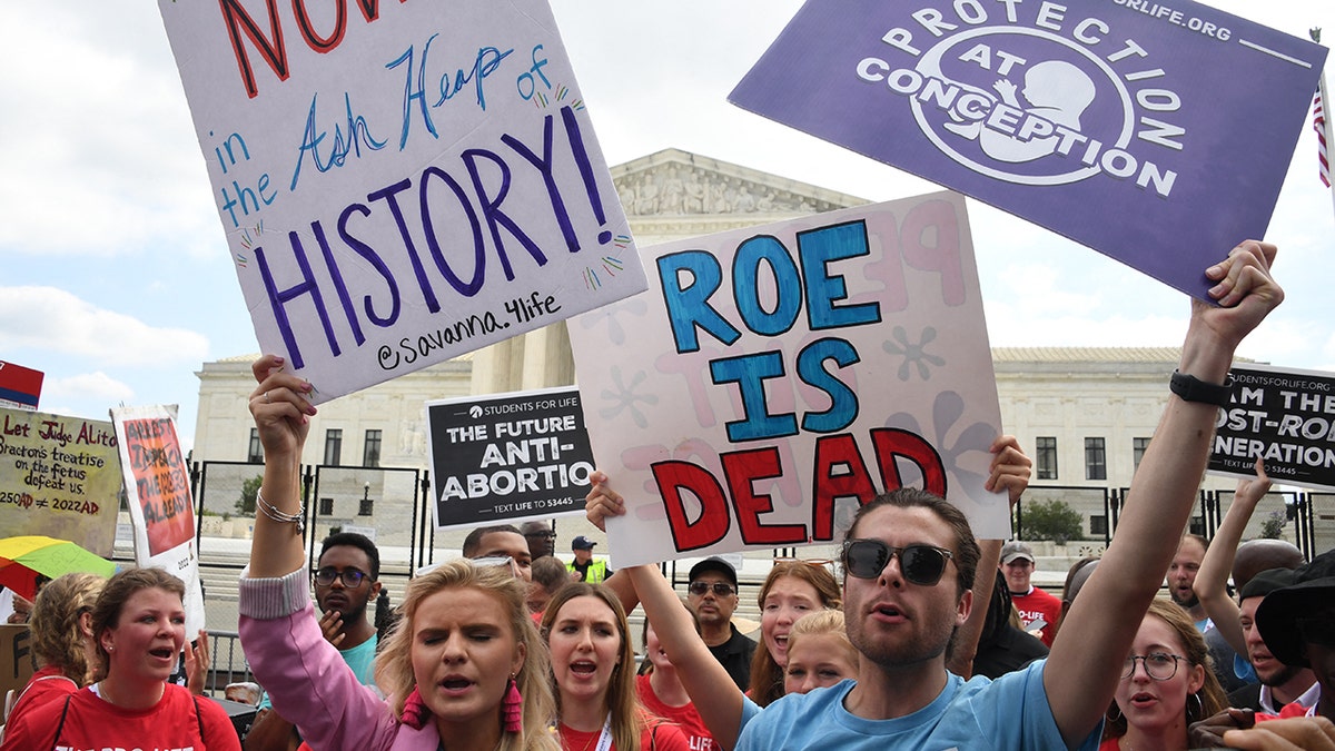 Pro-life crowd holding signs