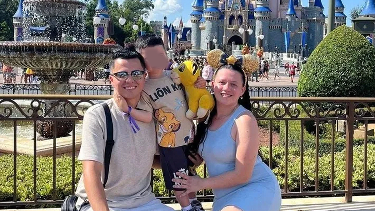 Sara Sanchez pictured with partner Andres Garcia and their older son in a family photo