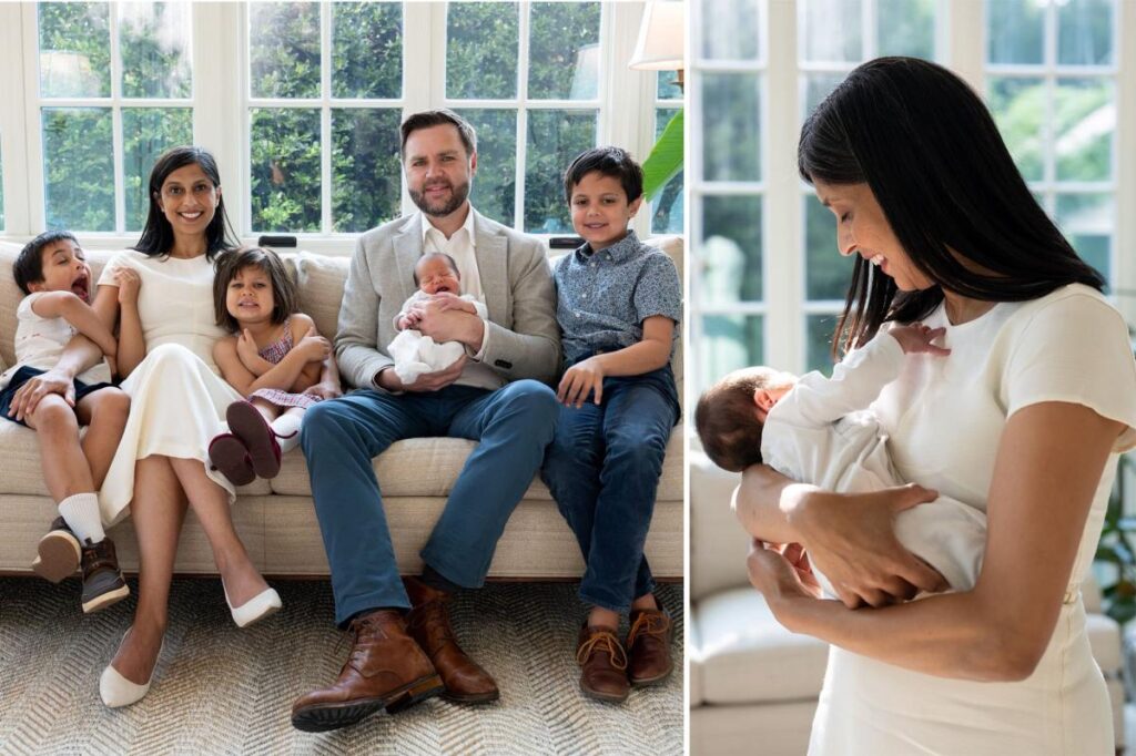 Second lady Usha Vance opens up about new baby, managing 4 kids and motherhood