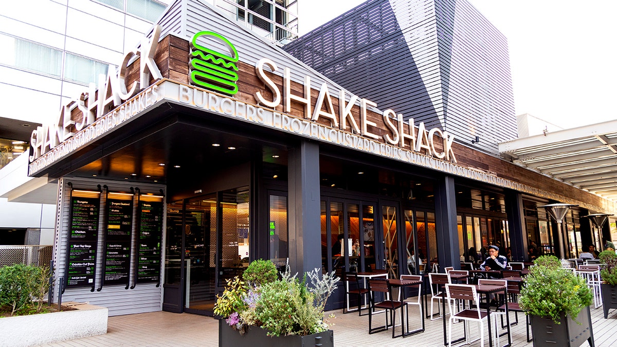 Outside a Shake Shack restaurant.