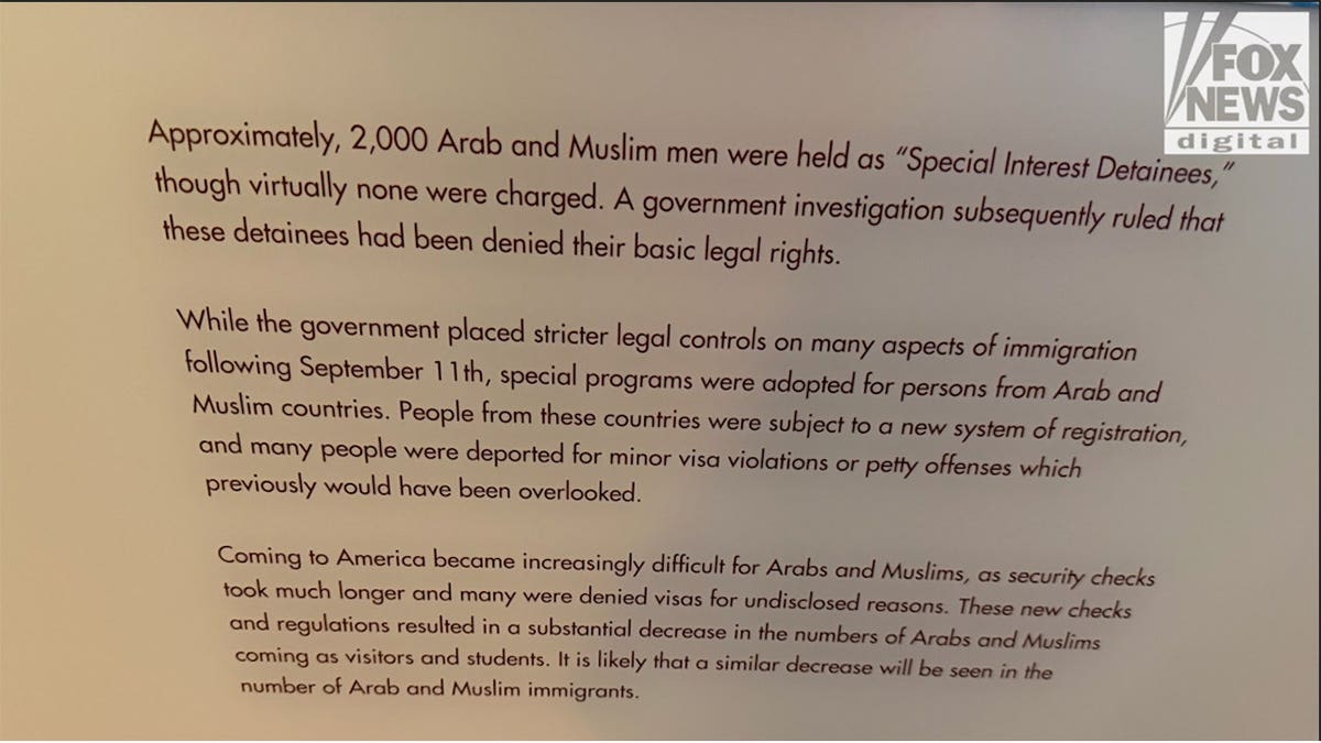 Placard at the Arab American National Museum.