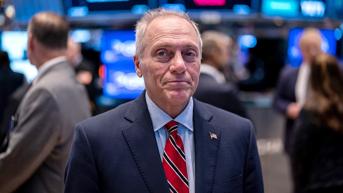 House Majority Leader Steve Scalise stands on the floor of the New York Stock Exchange before the start of morning trading.