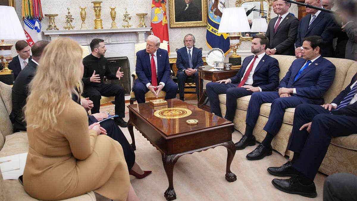 President Trump and President Zelensky meet in the Oval Office with Vice President Vance and Secretary Rubio.