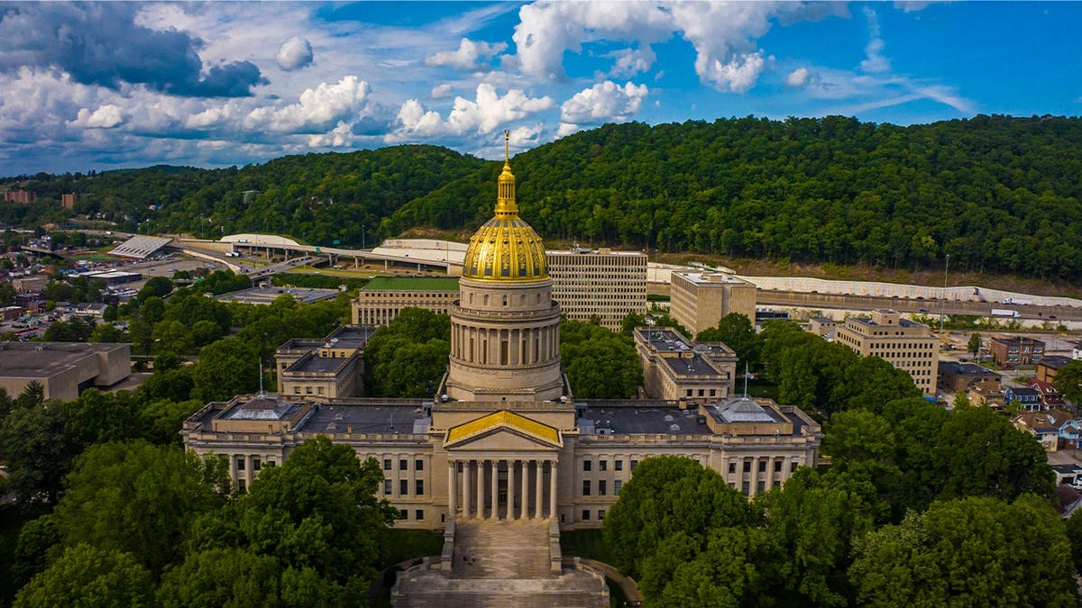 State Capitol of West Virginia features Kanawha River.