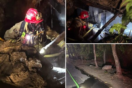 Secret homeless bunker uncovered along ritzy California bike path after fire breaks out