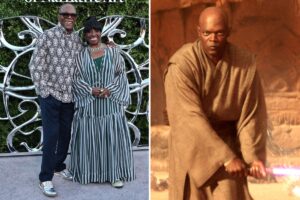Samuel L. Jackson’s perfect reaction to seeing himself as Mace Windu at blockbuster Lucas Museum opening Samuel L. Jackson’s perfect reaction to seeing himself as Mace Windu at blockbuster Lucas Museum opening
