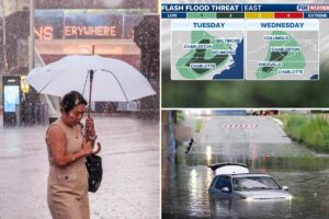 Flash floods could sweep US region as nor’easter threatens millions along East Coast Flash floods could sweep US region as nor’easter threatens millions along East Coast