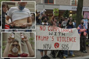 Trans activists inject themselves with hormones in viral stunt protesting Trump’s DOJ deal Trans activists inject themselves with hormones in viral stunt protesting Trump’s DOJ deal