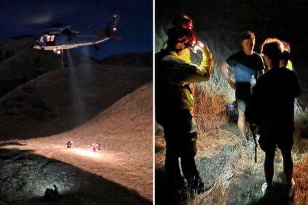 Dramatic moment three hikers after airlifted after getting lost in Big Sur wilderness