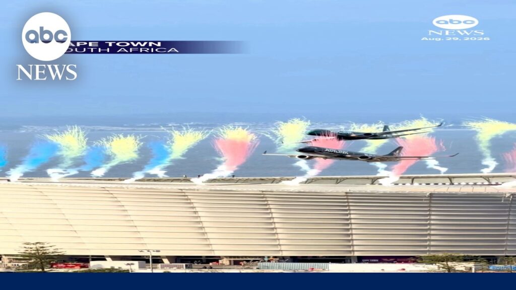 Incredibly low dual flyover stuns at Cape Town stadium