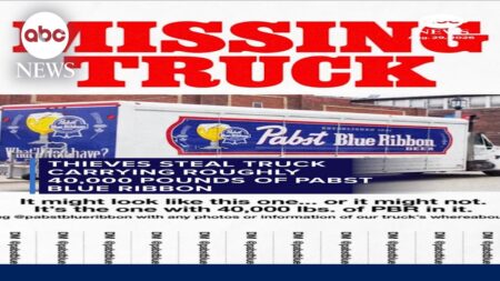 Thieves steal truck carrying roughly 40,000 pounds of Pabst Blue Ribbon